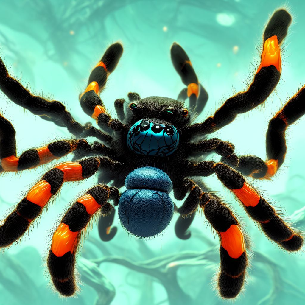 Toxic effect of venom of tarantula, assault, sequela digital illustration