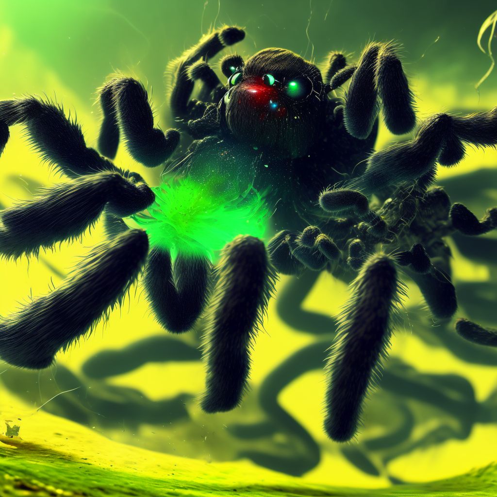 Toxic effect of venom of tarantula, undetermined, subsequent encounter digital illustration