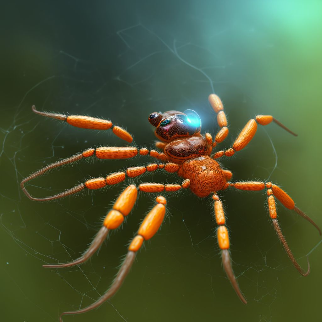 Toxic effect of venom of brown recluse spider, accidental (unintentional), subsequent encounter digital illustration