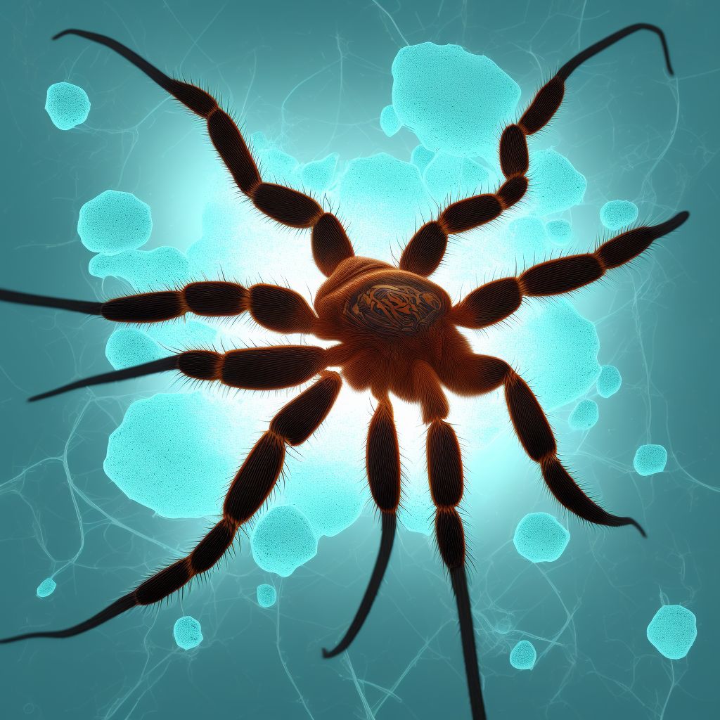 Toxic effect of venom of brown recluse spider, accidental (unintentional), sequela digital illustration