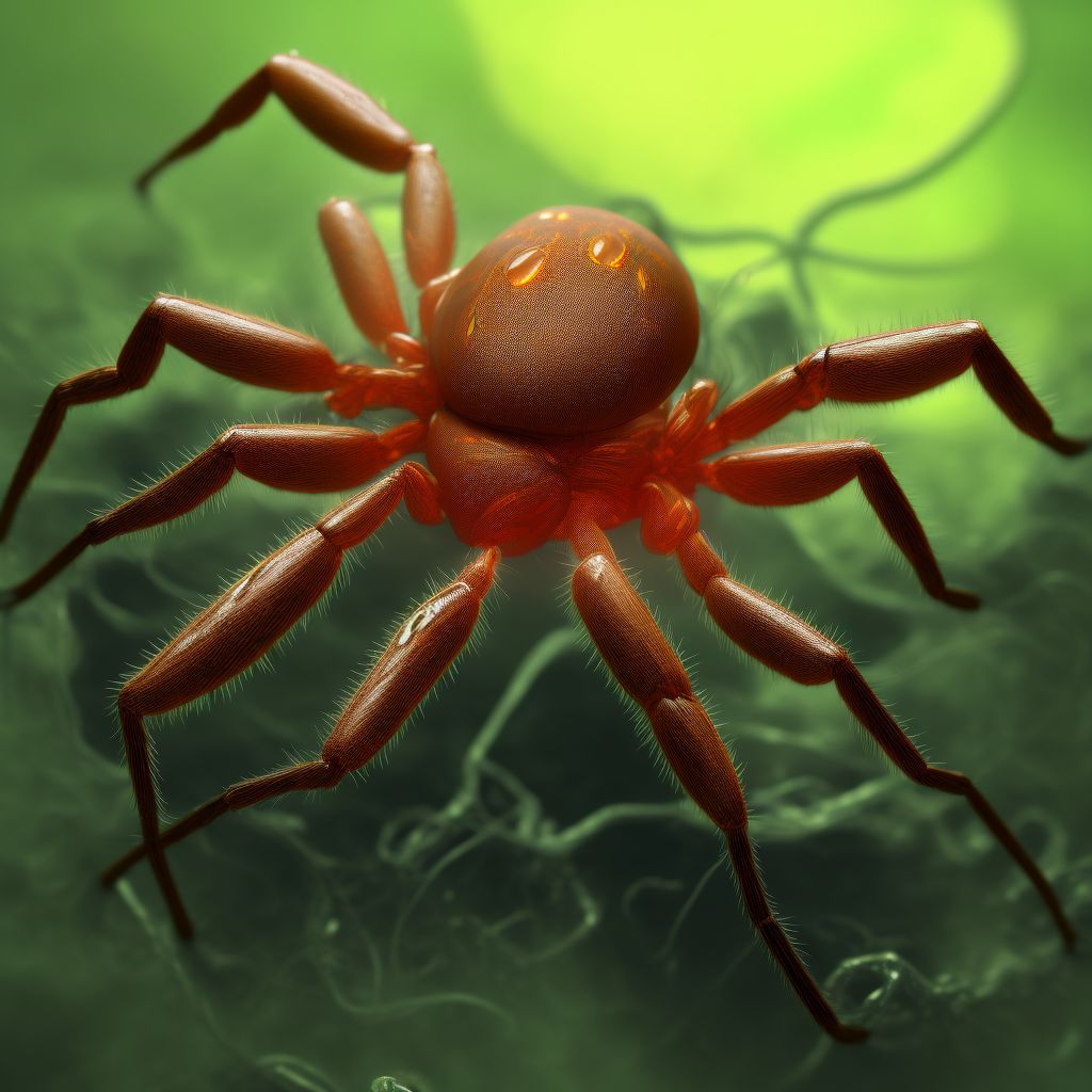 Toxic effect of venom of brown recluse spider, intentional self-harm, sequela digital illustration