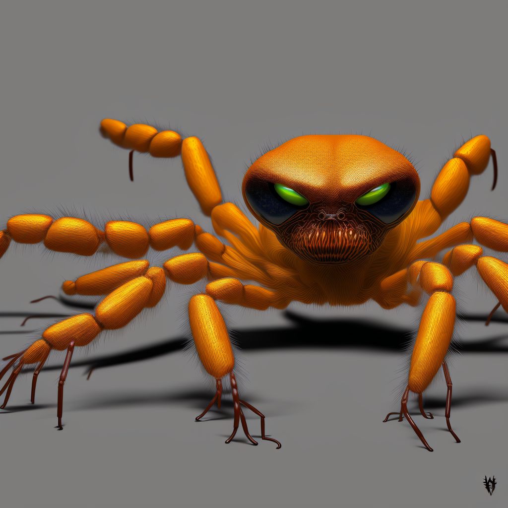 Toxic effect of venom of brown recluse spider, assault, sequela digital illustration