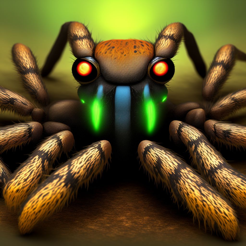 Toxic effect of venom of brown recluse spider, undetermined, sequela digital illustration