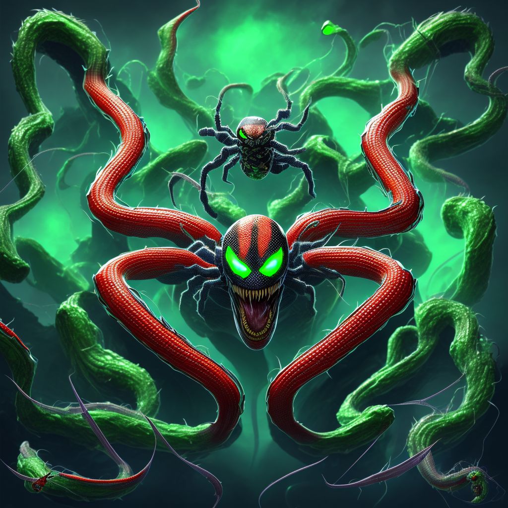 Toxic effect of venom of other spider, accidental (unintentional), sequela digital illustration