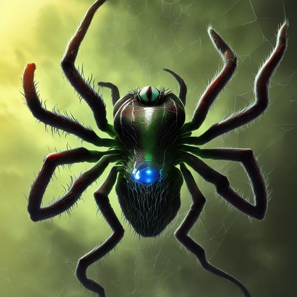 Toxic effect of venom of other spider, intentional self-harm, subsequent encounter digital illustration