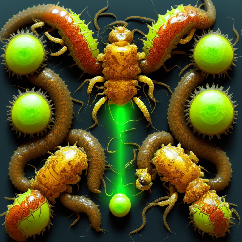 Toxic effect of venom of centipedes and venomous millipedes, assault, initial encounter digital illustration