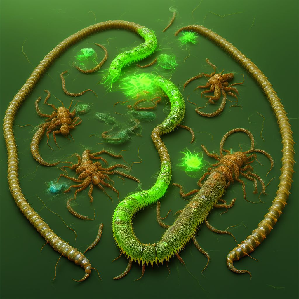 Toxic effect of venom of centipedes and venomous millipedes, assault, sequela digital illustration