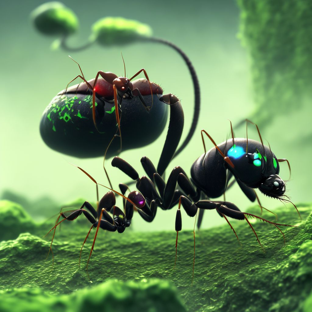 Toxic effect of venom of ants, accidental (unintentional), sequela digital illustration