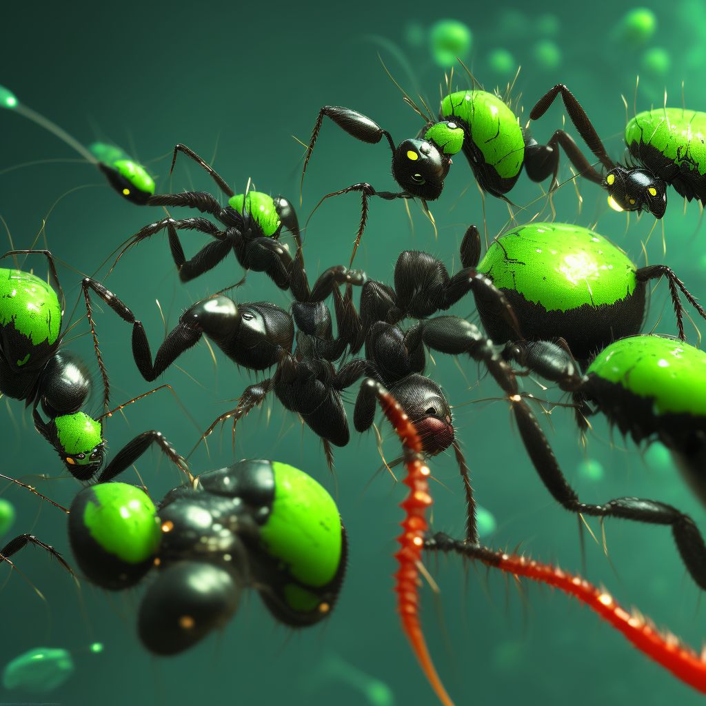 Toxic effect of venom of ants, intentional self-harm, initial encounter digital illustration