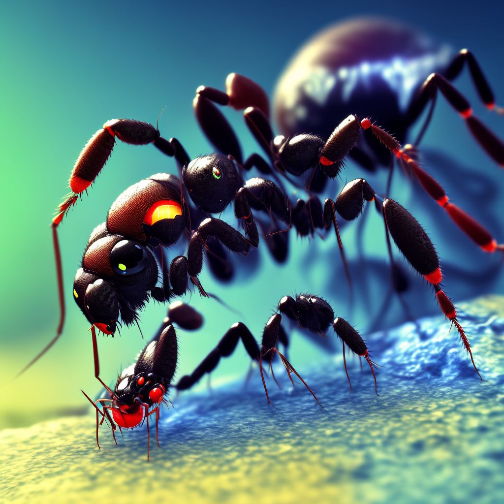 Toxic effect of venom of ants, assault, initial encounter digital illustration