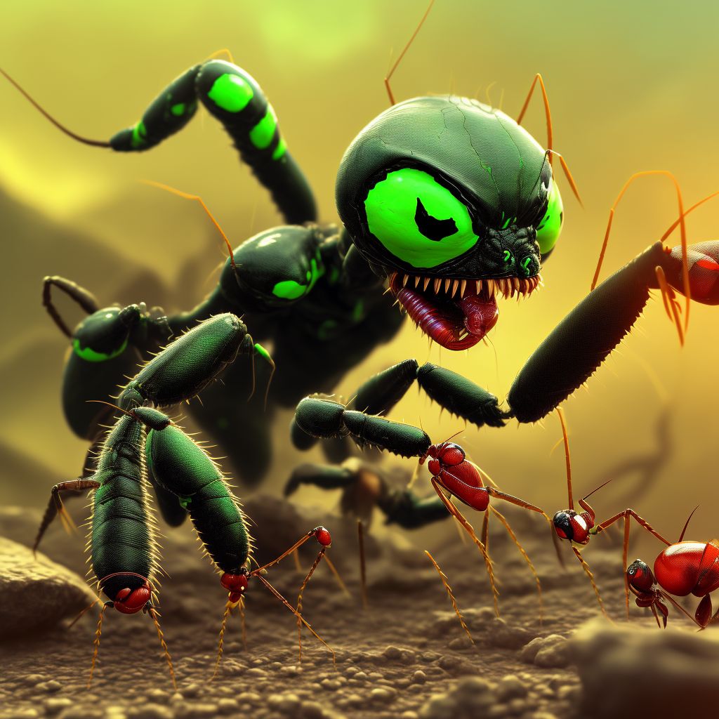 Toxic effect of venom of ants, undetermined, initial encounter digital illustration