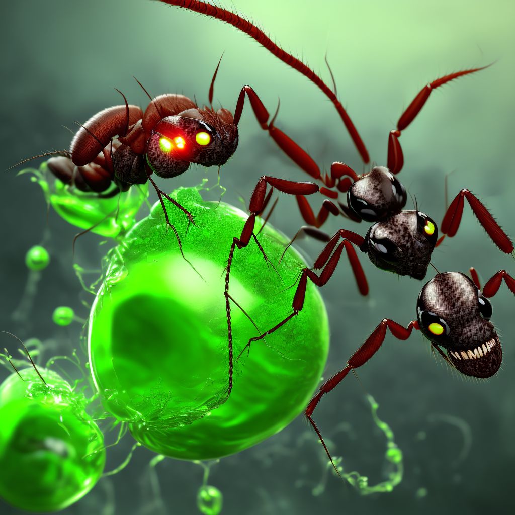 Toxic effect of venom of ants, undetermined, subsequent encounter digital illustration