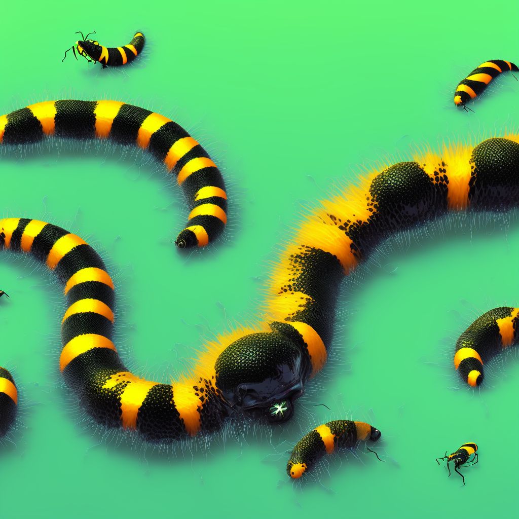 Toxic effect of venom of caterpillars, accidental (unintentional), subsequent encounter digital illustration