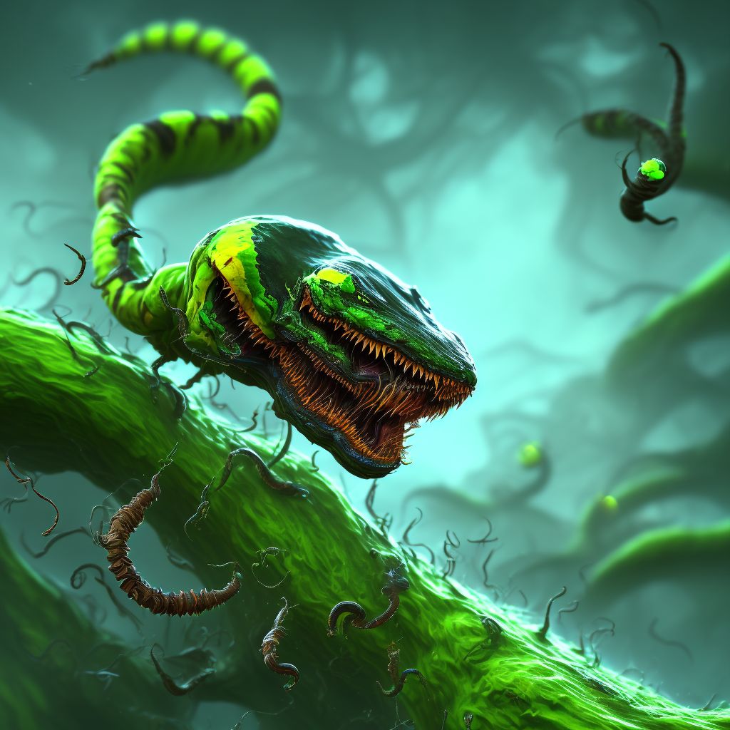 Toxic effect of venom of caterpillars, assault, initial encounter digital illustration