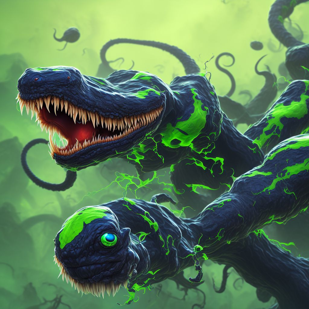 Toxic effect of venom of caterpillars, assault, sequela digital illustration