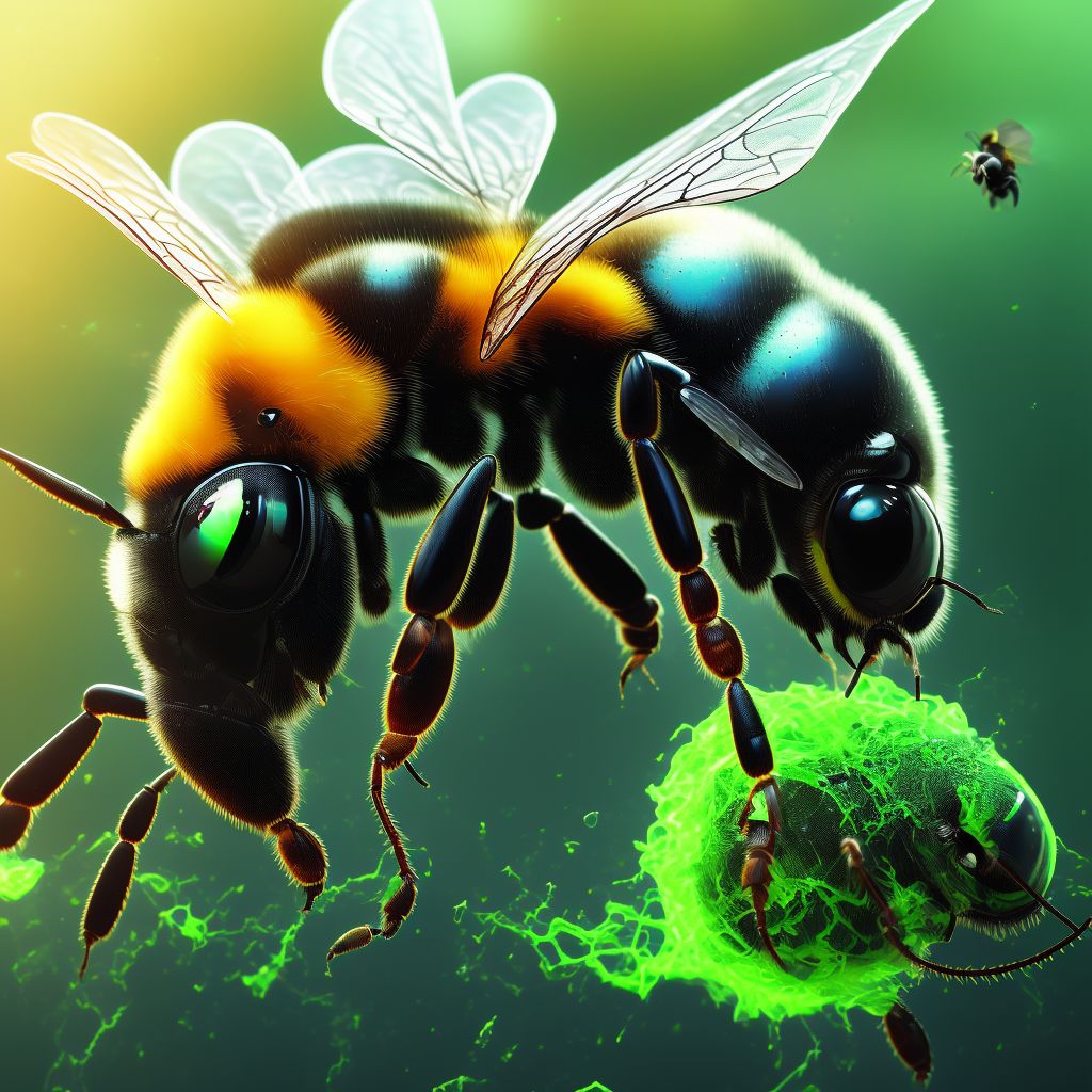 Toxic effect of venom of bees, accidental (unintentional), subsequent encounter digital illustration