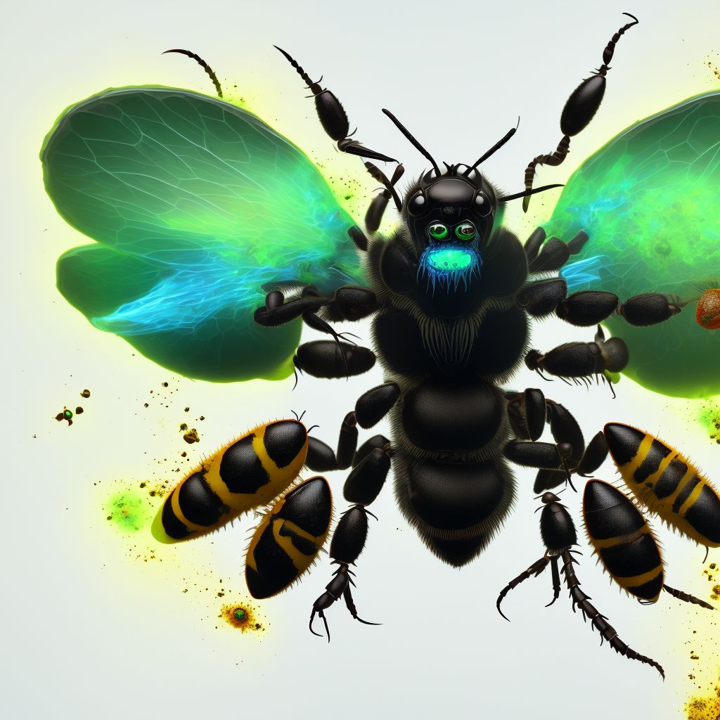 Toxic effect of venom of bees, undetermined, subsequent encounter digital illustration