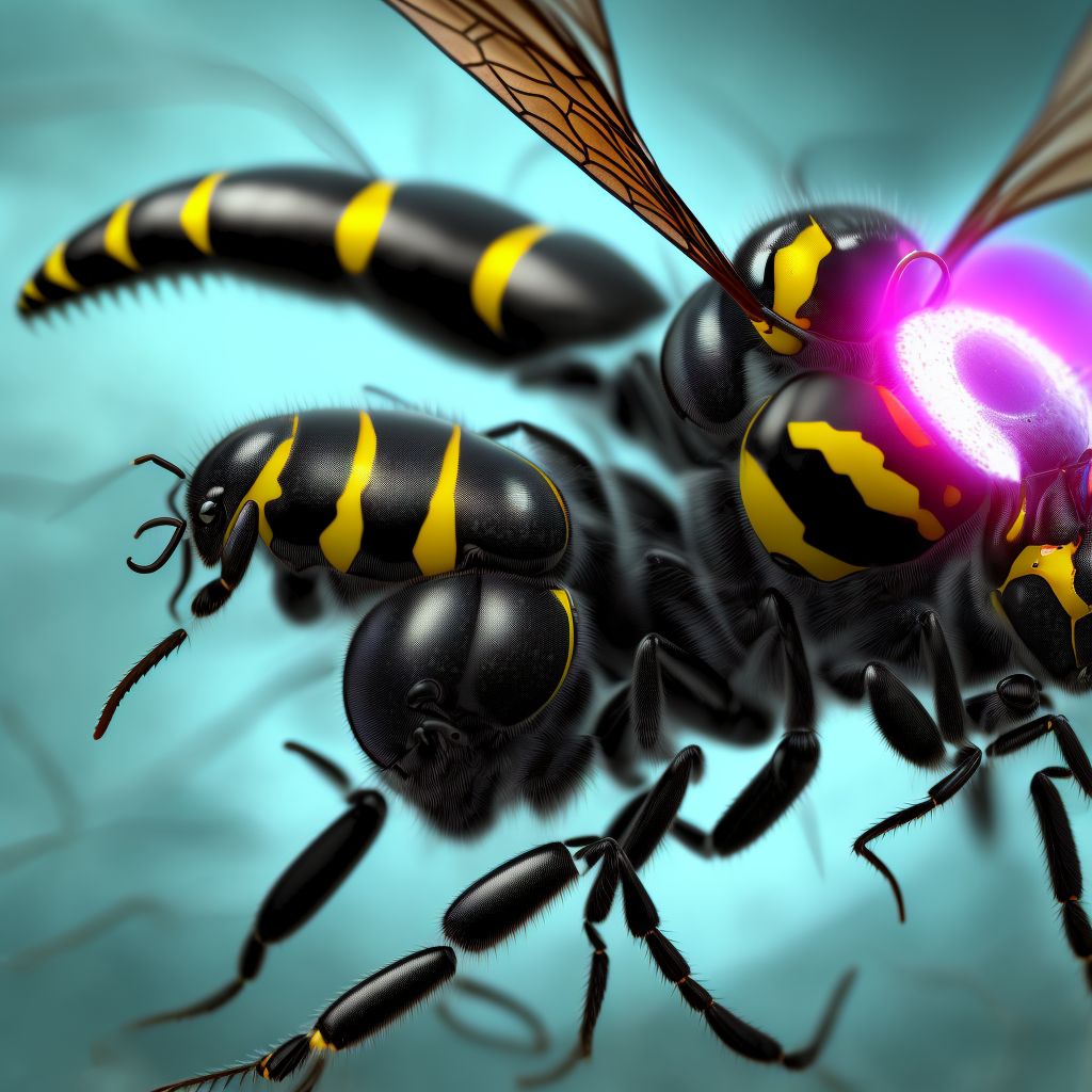 Toxic effect of venom of wasps, accidental (unintentional), sequela digital illustration