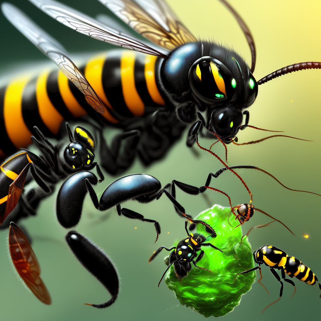 Toxic effect of venom of wasps, undetermined, initial encounter digital illustration