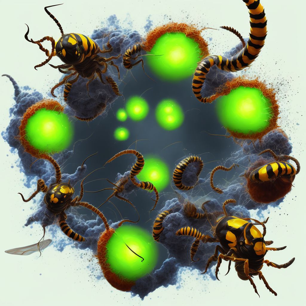 Toxic effect of venom of wasps, undetermined, subsequent encounter digital illustration