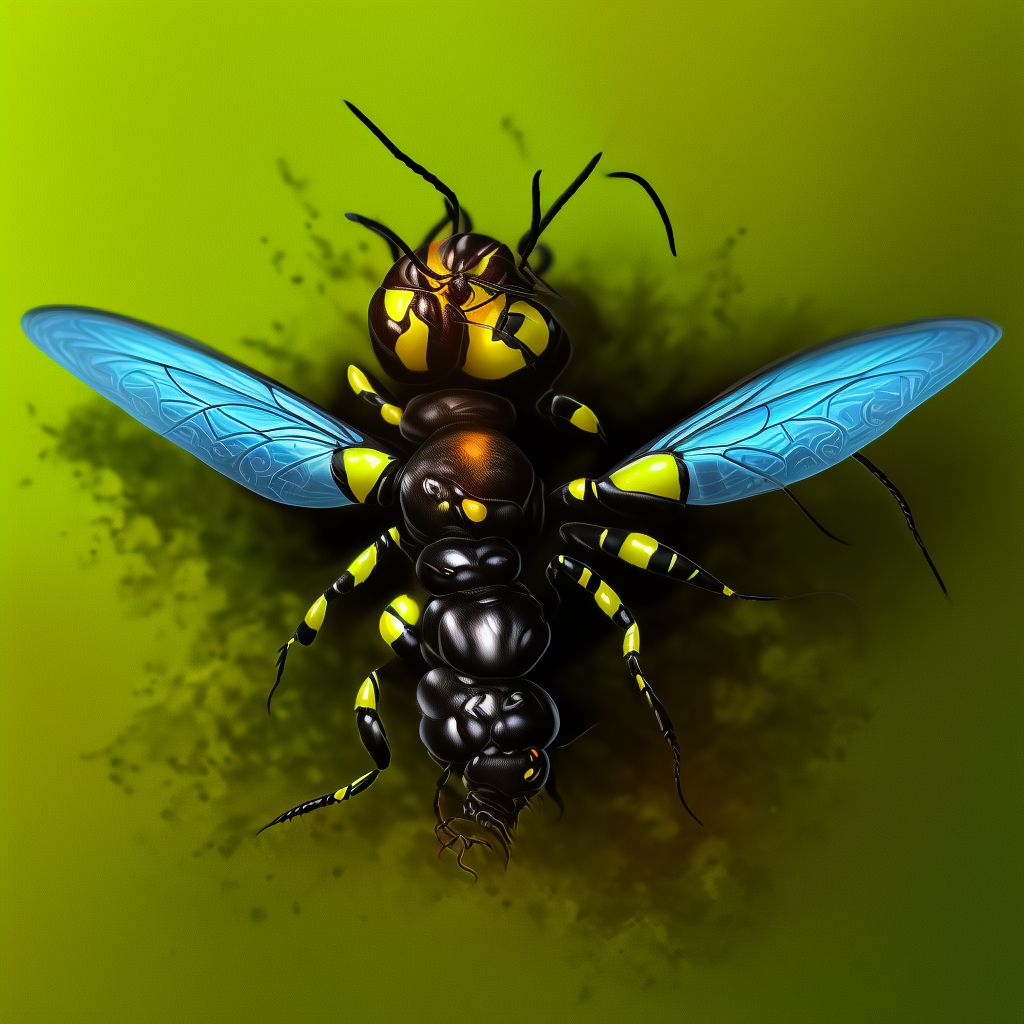 Toxic effect of venom of wasps, undetermined, sequela digital illustration