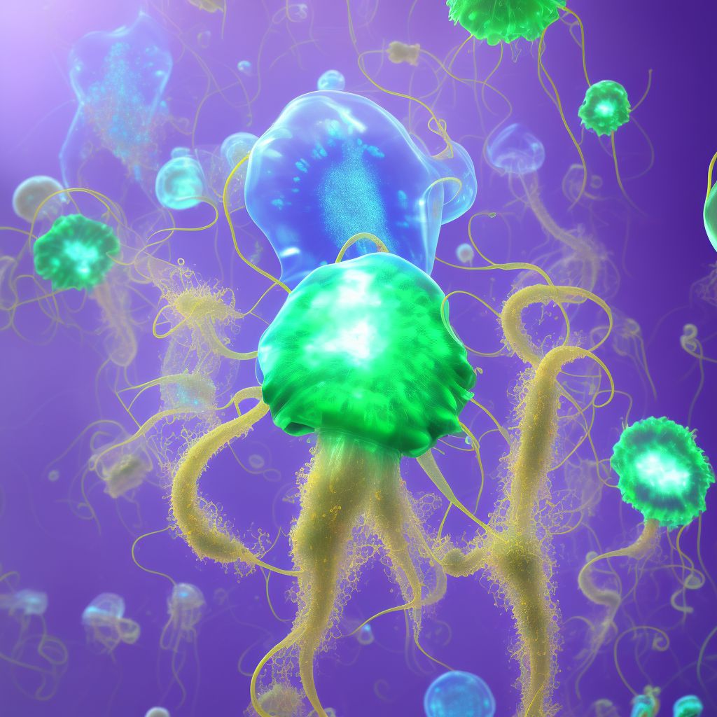 Toxic effect of contact with other jellyfish, undetermined, initial encounter digital illustration