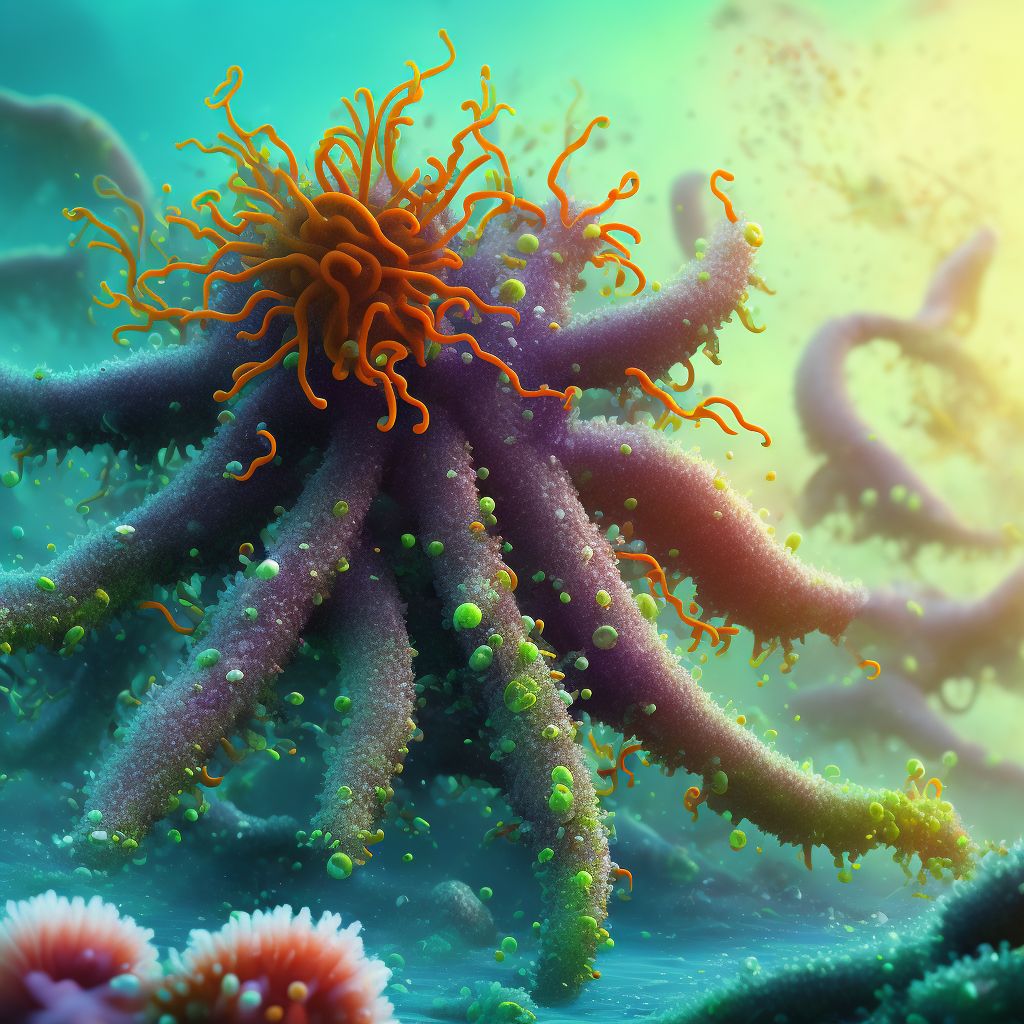 Toxic effect of contact with sea anemone, assault, subsequent encounter digital illustration