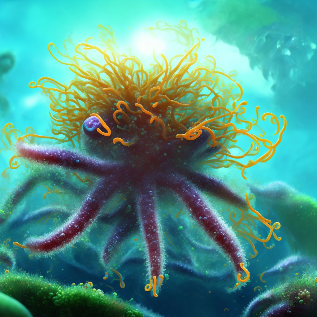 Toxic effect of contact with sea anemone, undetermined, subsequent encounter digital illustration