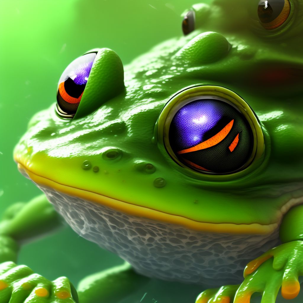 Toxic effect of contact with venomous frog, accidental (unintentional), initial encounter digital illustration