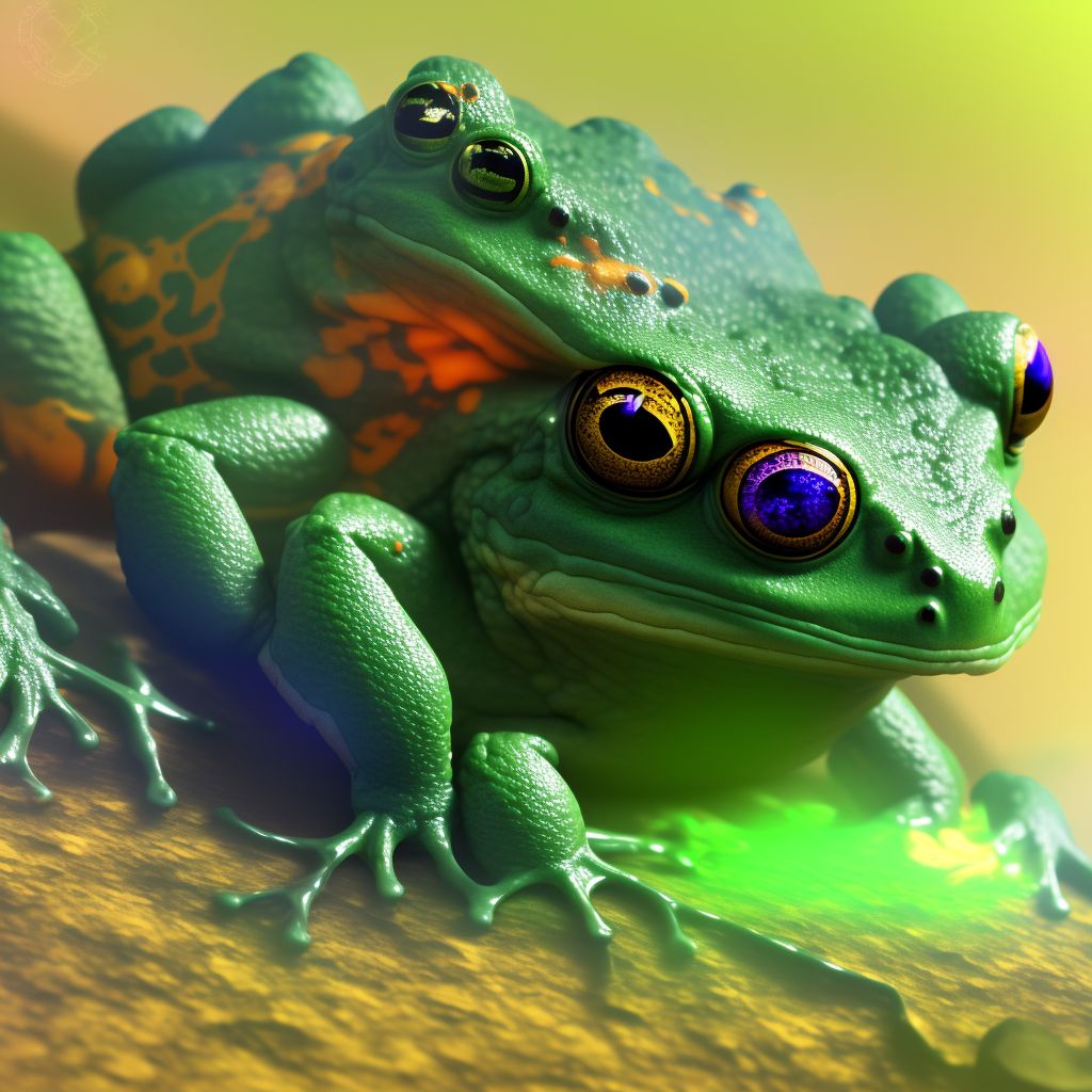 Toxic effect of contact with venomous frog, accidental (unintentional), subsequent encounter digital illustration