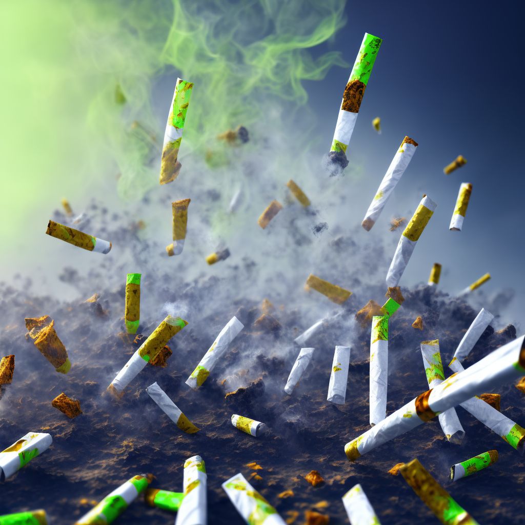 Toxic effect of tobacco cigarettes, undetermined, subsequent encounter digital illustration