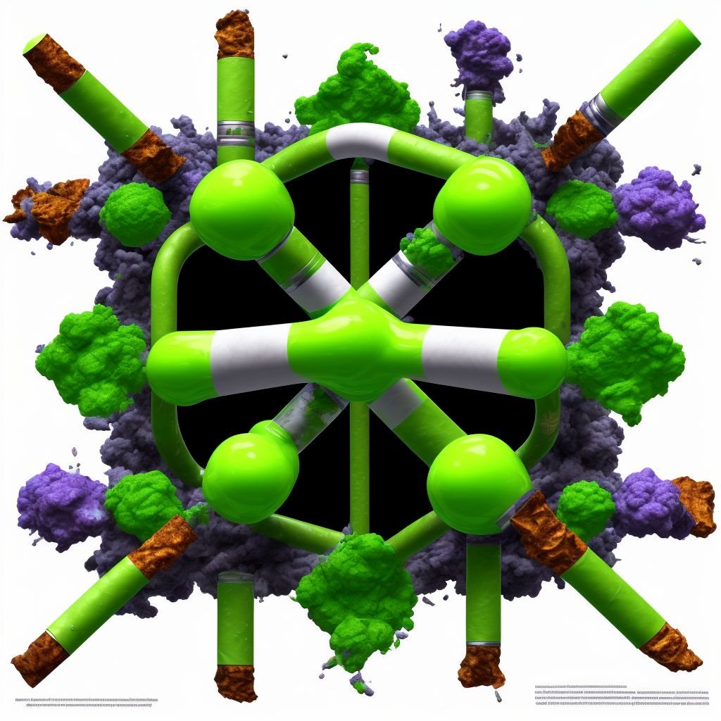 Toxic effect of other tobacco and nicotine, assault, sequela digital illustration