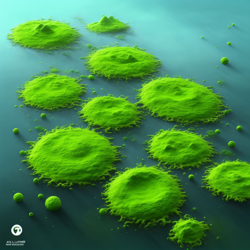 Toxic effect of harmful algae and algae toxins, undetermined, sequela digital illustration