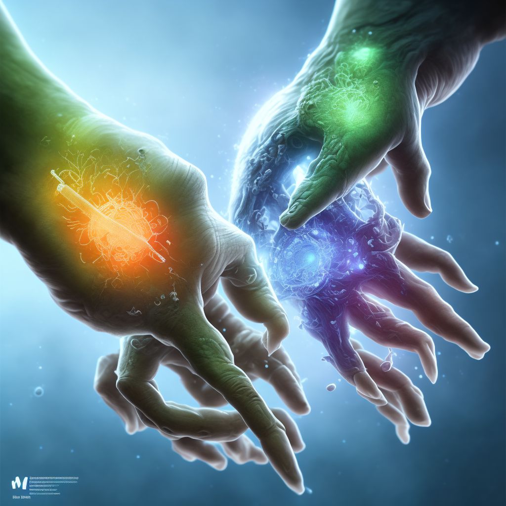 Immersion hand, right hand, sequela digital illustration