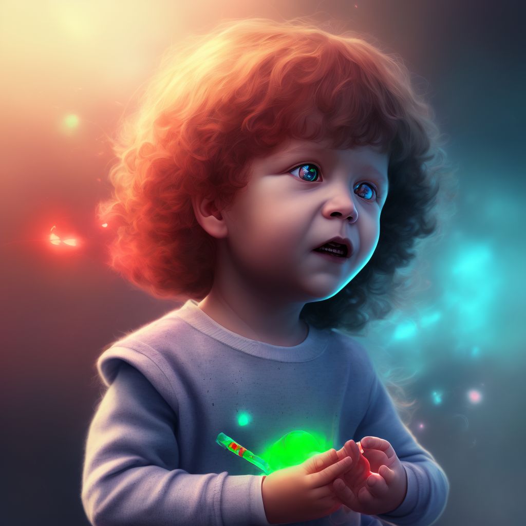 Child psychological abuse, confirmed, sequela digital illustration