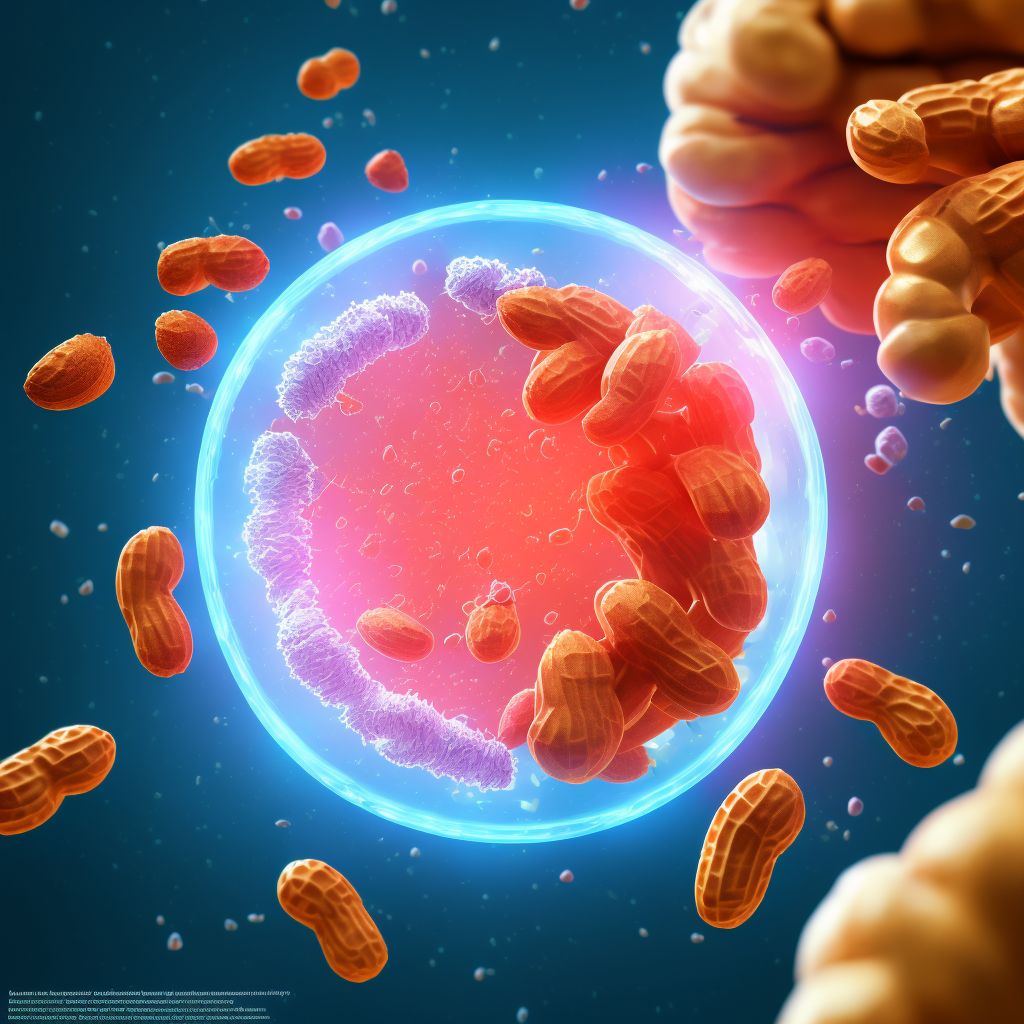 Anaphylactic reaction due to peanuts, initial encounter digital illustration