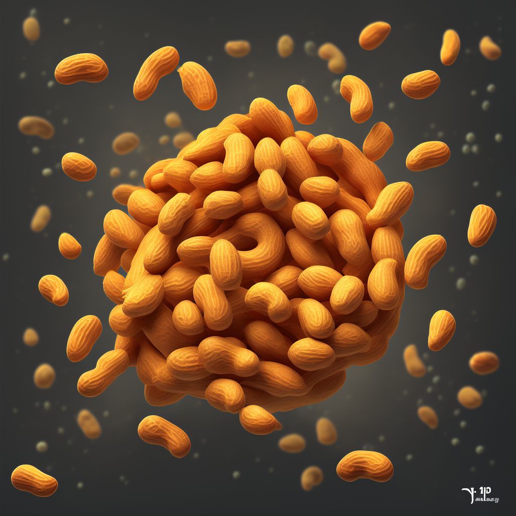 Anaphylactic reaction due to peanuts, sequela digital illustration