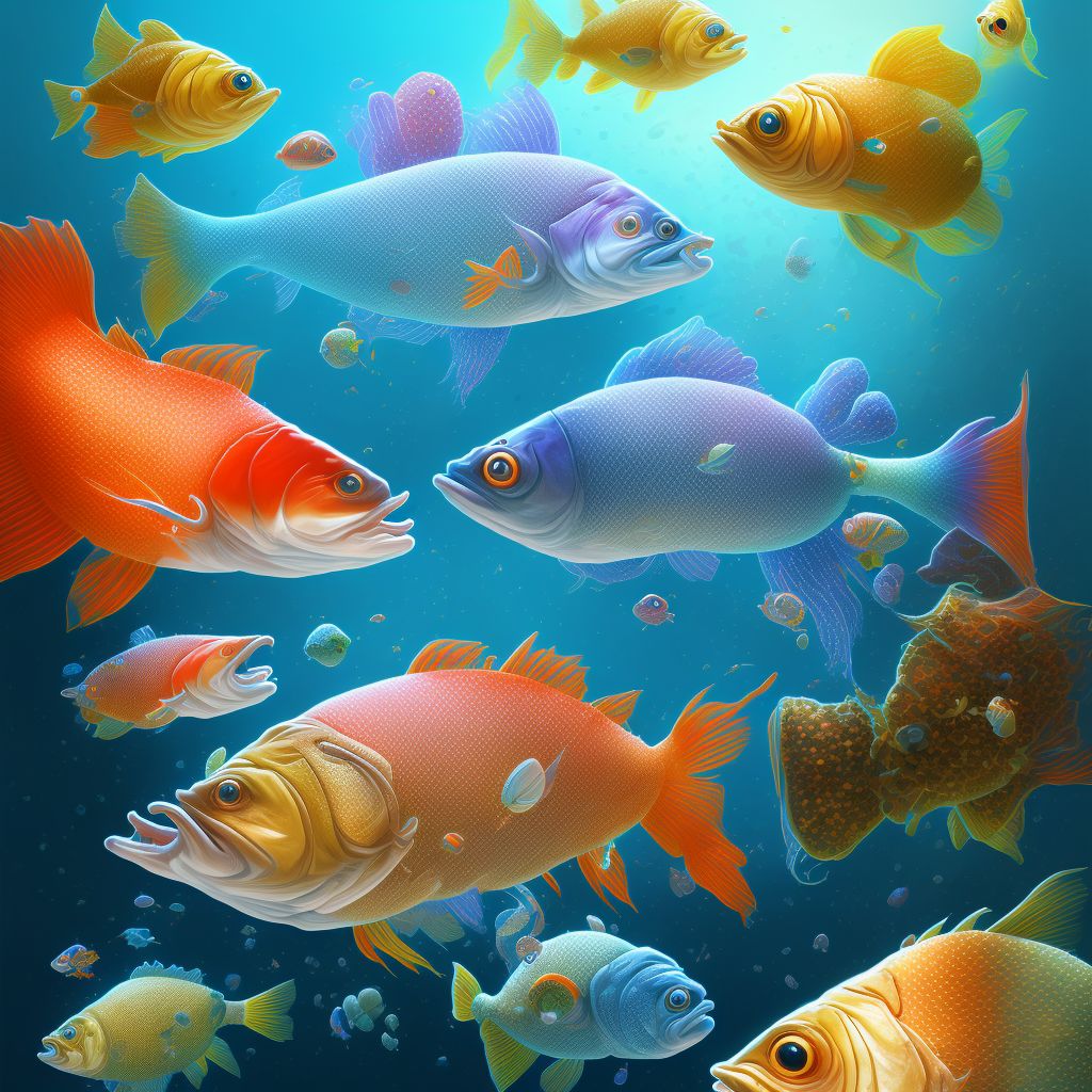 Anaphylactic reaction due to other fish, subsequent encounter digital illustration