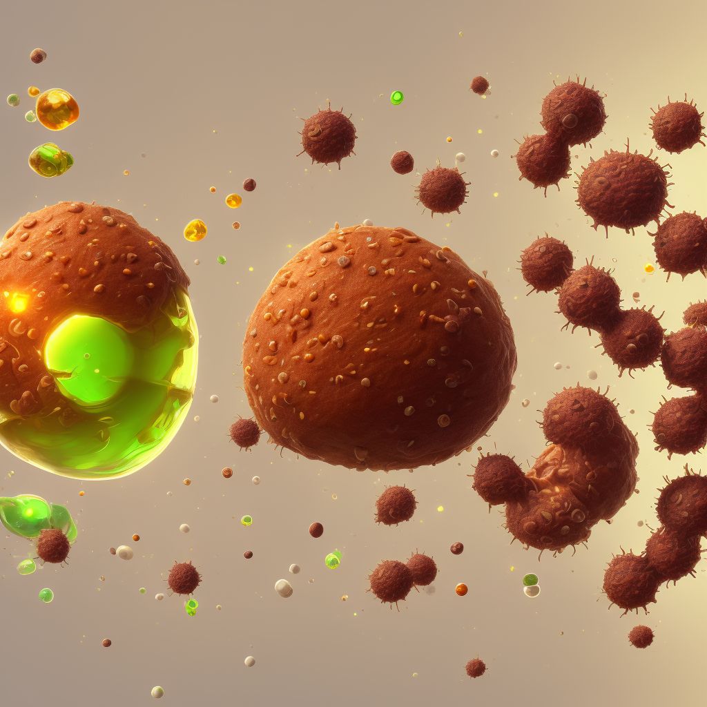 Anaphylactic reaction due to other food products, sequela digital illustration