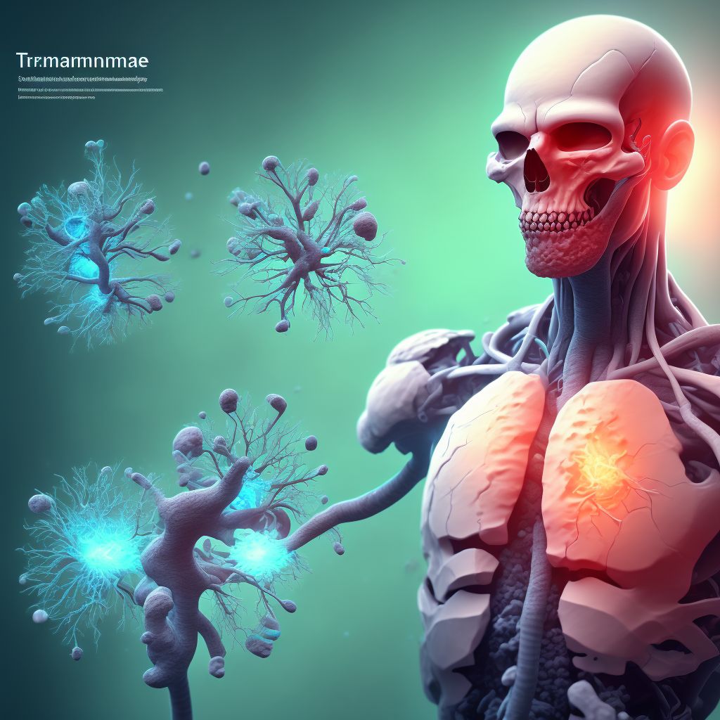 Traumatic subcutaneous emphysema, sequela digital illustration