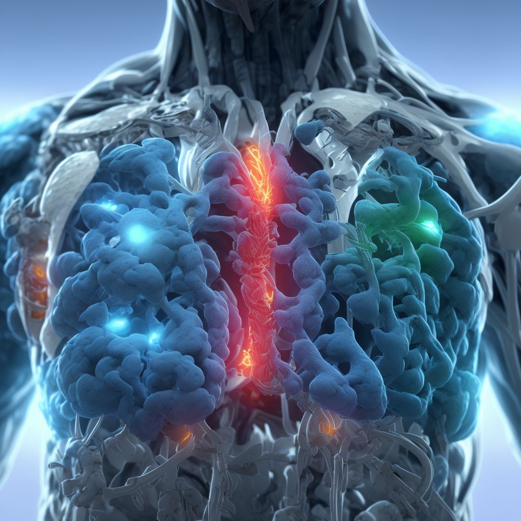 Traumatic compartment syndrome of abdomen, subsequent encounter digital illustration