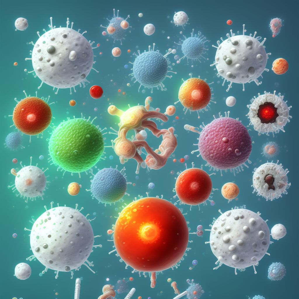 Acute infection following transfusion, infusion, or injection of blood and blood products, sequela digital illustration