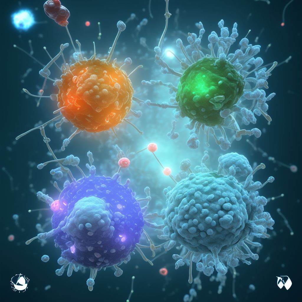 Complication of immune effector cellular therapy, initial encounter digital illustration