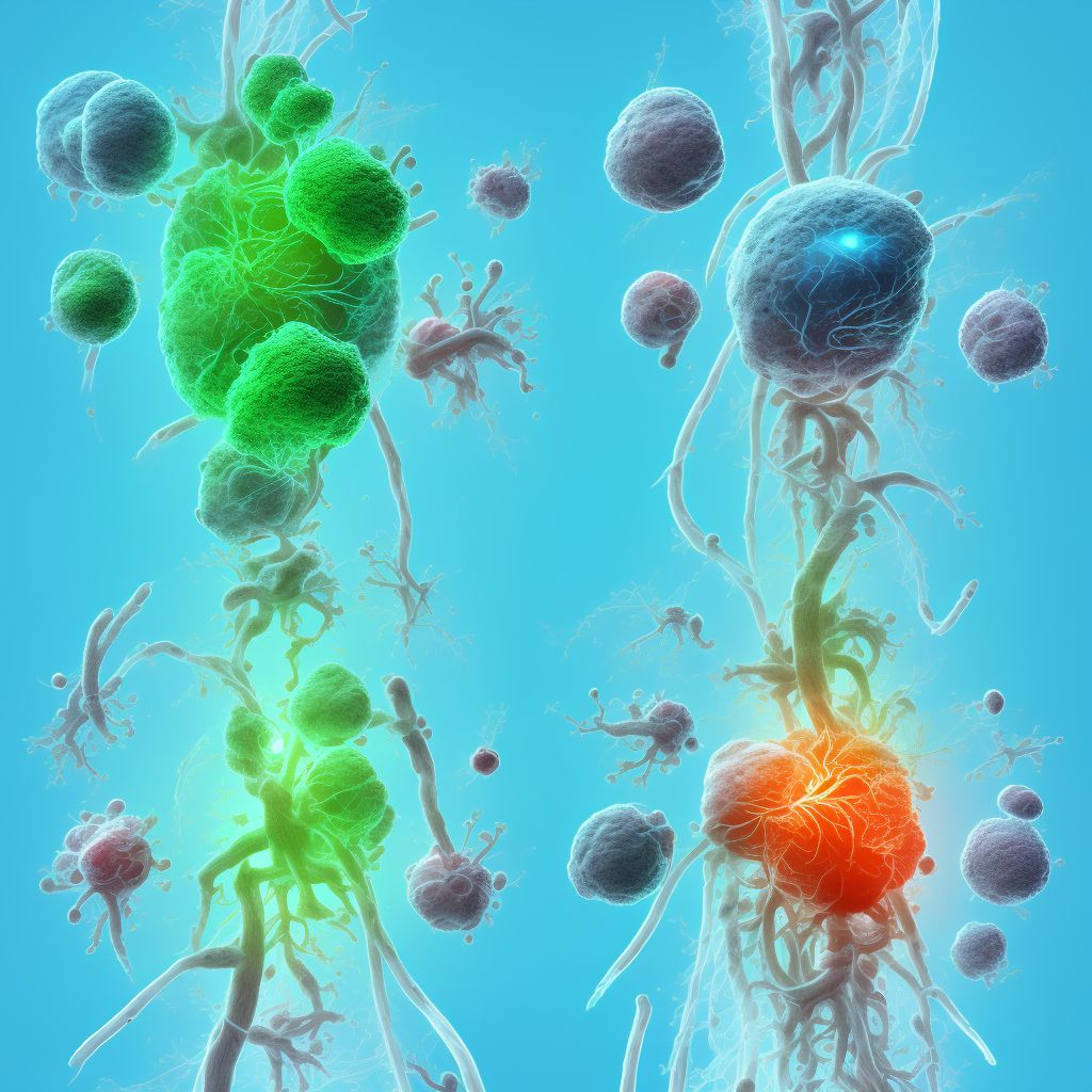 Adhesions due to foreign body accidentally left in body following kidney dialysis, sequela digital illustration