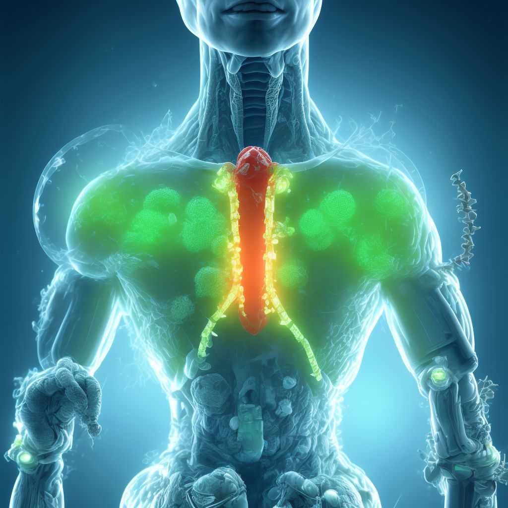 Perforation due to foreign body accidentally left in body following infusion or transfusion, subsequent encounter digital illustration