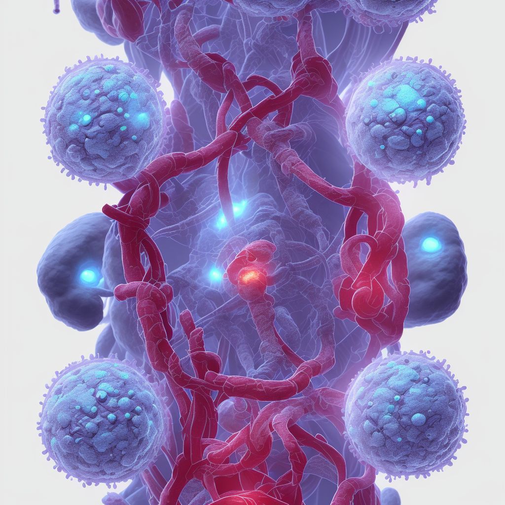 Perforation due to foreign body accidentally left in body following kidney dialysis, sequela digital illustration