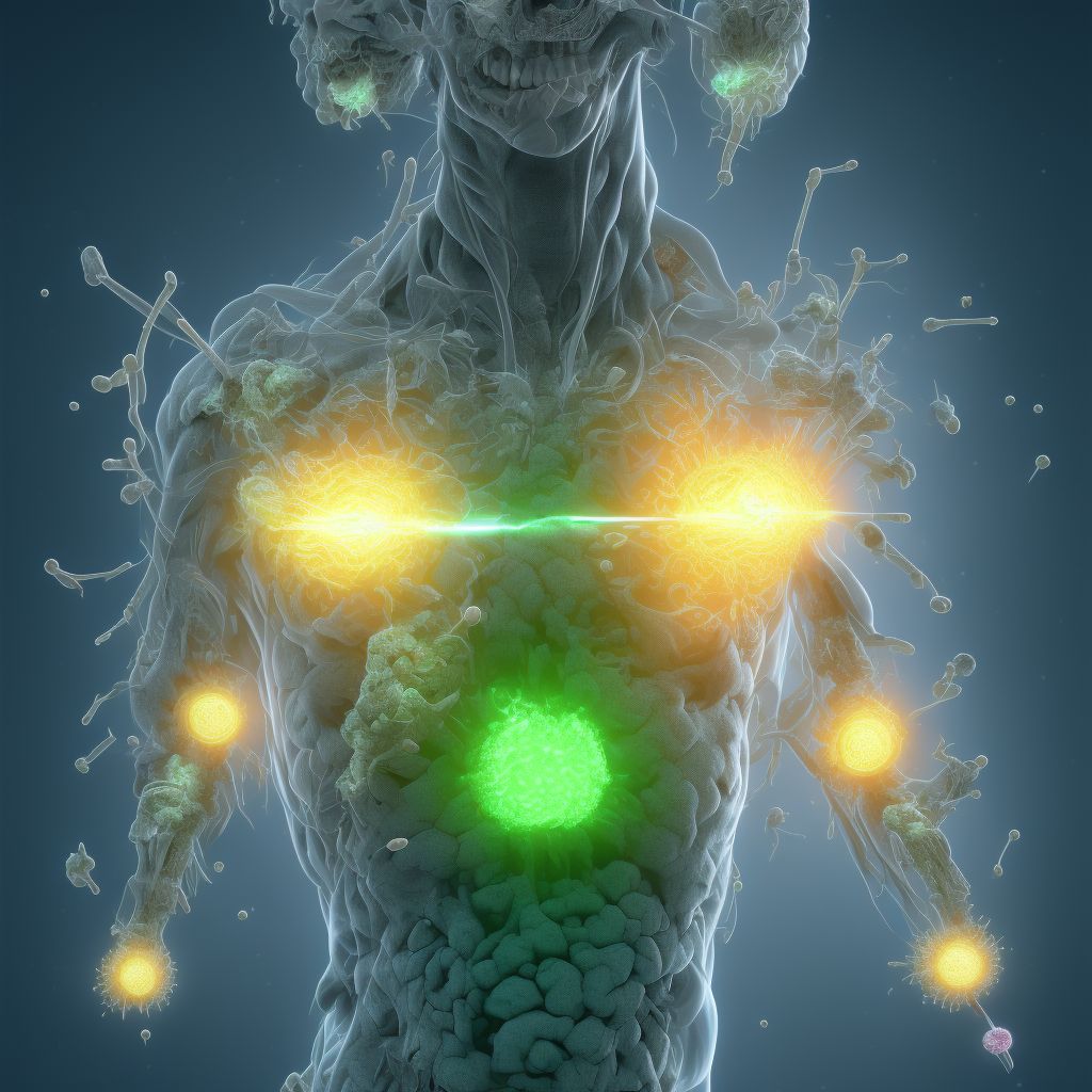 Perforation due to foreign body accidentally left in body following injection or immunization, initial encounter digital illustration