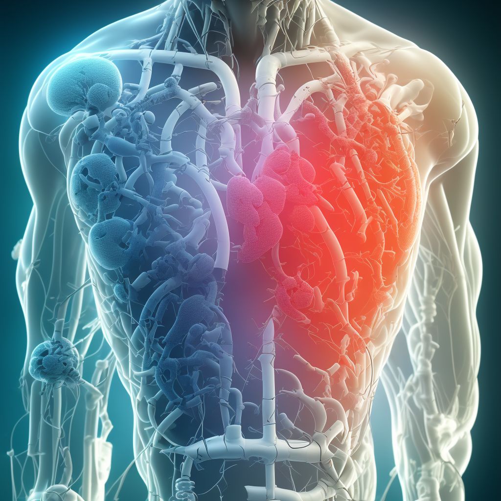 Perforation due to foreign body accidentally left in body following heart catheterization, initial encounter digital illustration