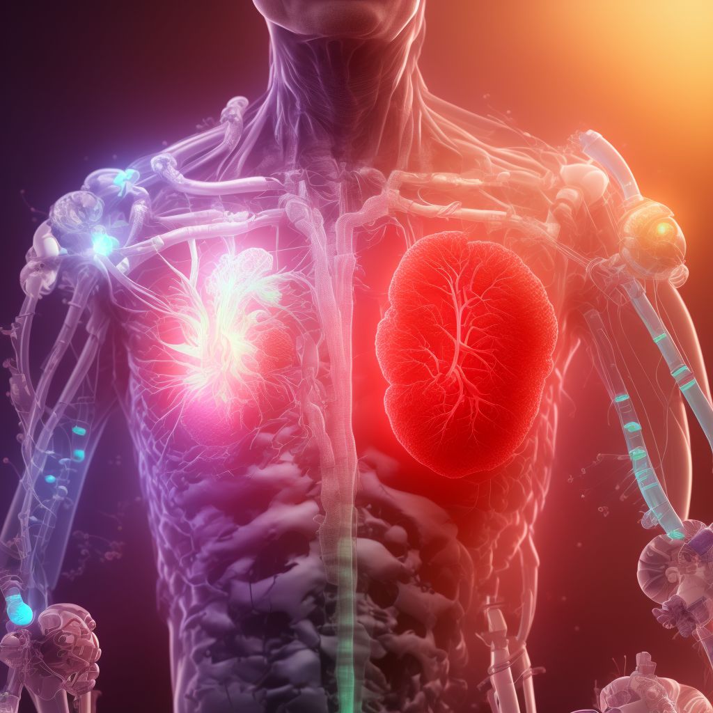 Perforation due to foreign body accidentally left in body following heart catheterization, subsequent encounter digital illustration