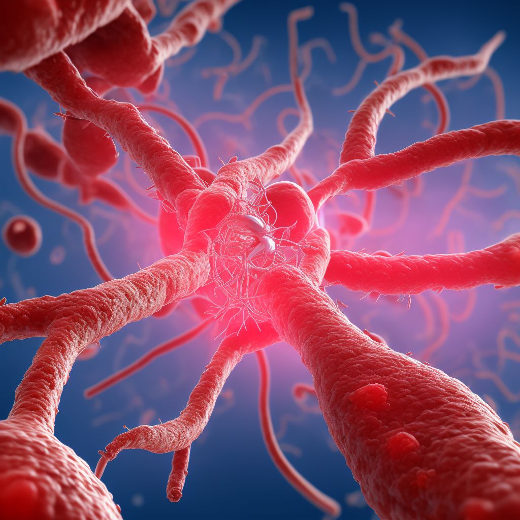 Complication of mesenteric artery following a procedure, not elsewhere classified, sequela digital illustration